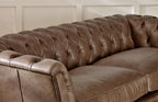 Craftshades Warm Brown Three Seater Chesterfield Sofa