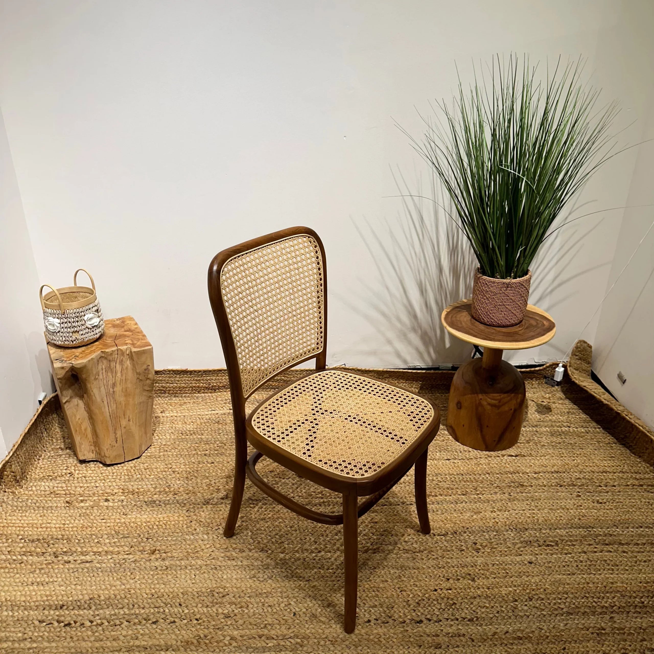 Craftshades Golden Rattan Wooden Dining Chairs