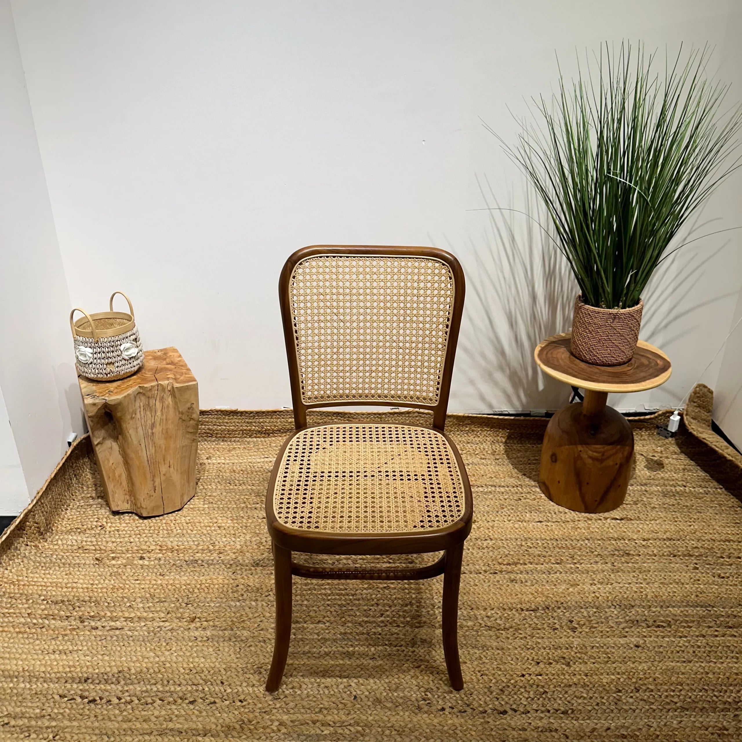 Craftshades Golden Rattan Wooden Dining Chairs