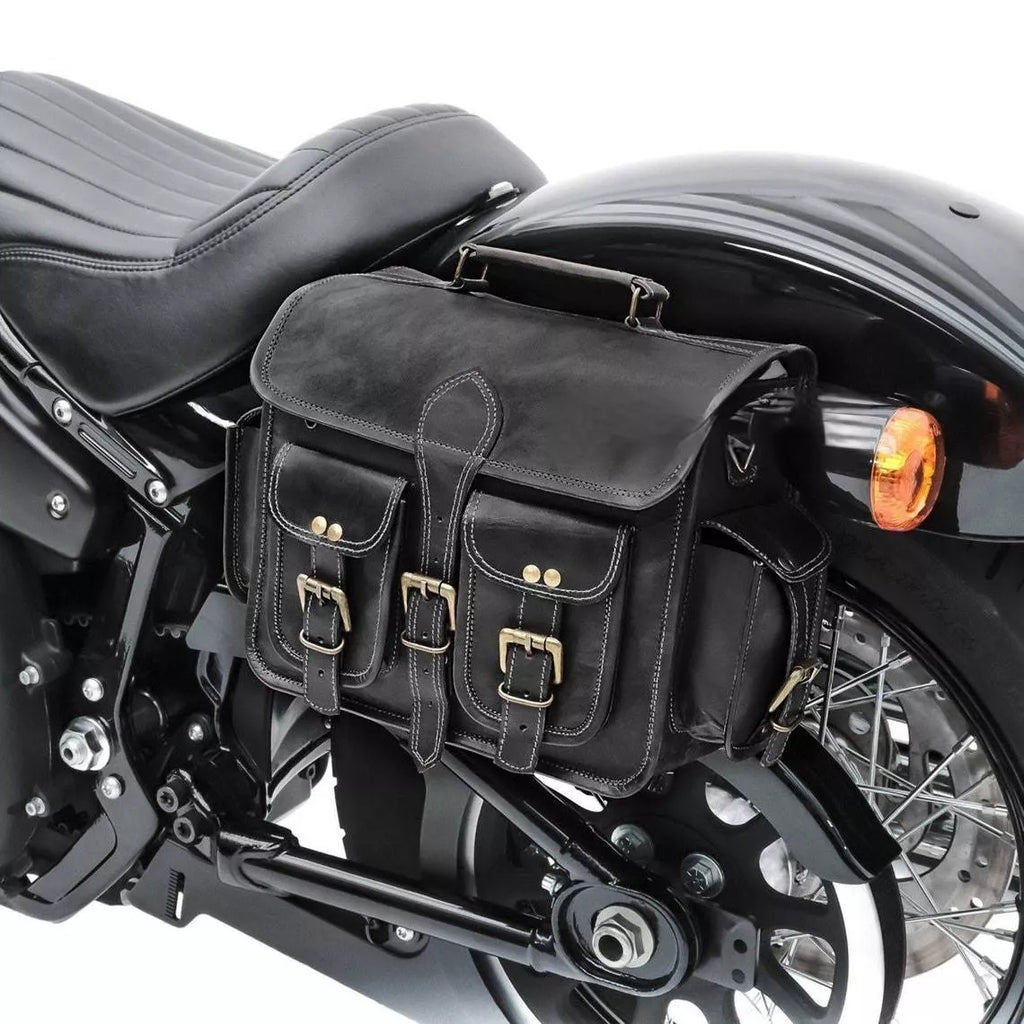 Craftshades Road Runner Black Leather Bike Bag