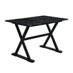 Elegant 5-Piece Solid Wood Dining Set with Faux Marble Top