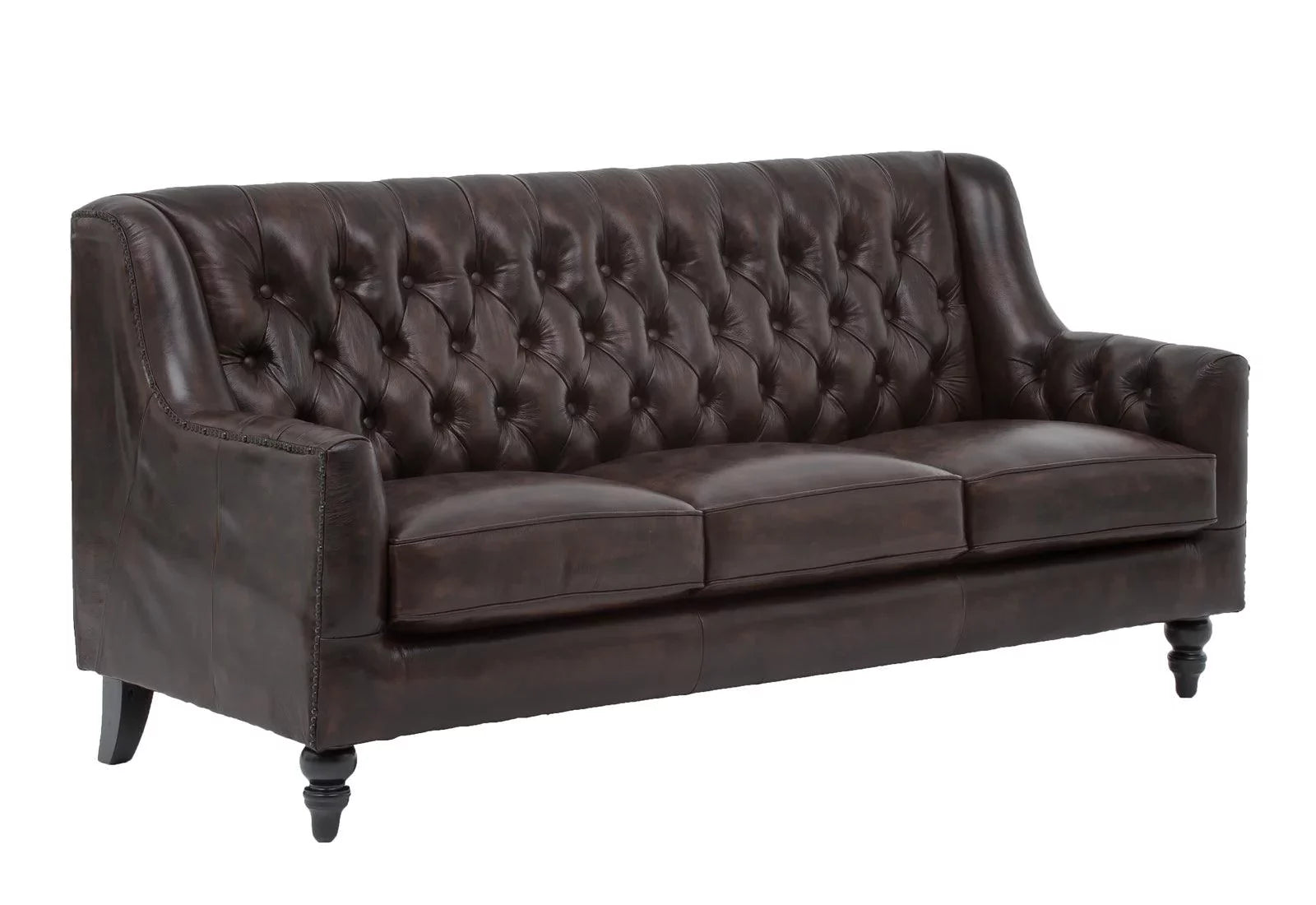 Craftshades Colonial Brown Chesterfield Set of 3 Sofas