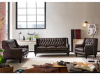 Craftshades Colonial Brown Chesterfield Set of 3 Sofas