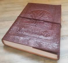 Handcrafted Leather Journal – Tree Embossed (10x7")