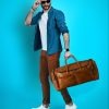 CraftShades -20 inch buffalo leather duffle bag |100% Genuine Leather