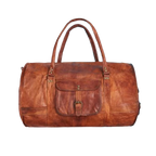 Craftshades - 20 Inch Handcrafted Curved Duffle Goat Leather Bag | 100 Genuine Leather