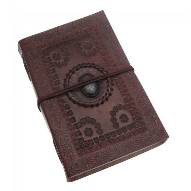 Craftshades – Vintage Round Single Stone Embossed Unique Design 7″5 Handcrafted Leather Journal/Diary 200 page | 100% Genuine Leather