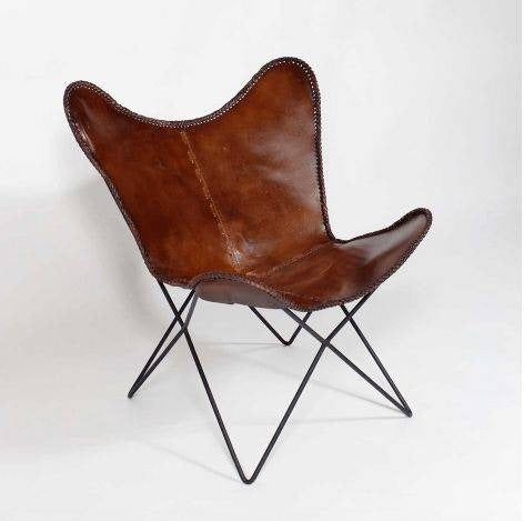 CraftShades HandCrafted Leather Butterfly Chair