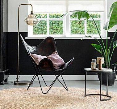 Butterfly chair brown cover Goat leather