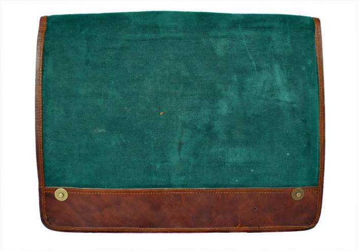 Craftshades – 15"11 Vintage Handcrafted Leather Laptop Bag without Pocket | 100% Genuine Leather