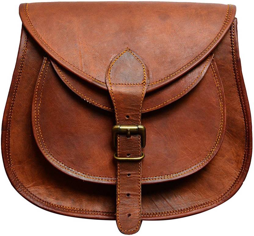 Craftshades – Handcrafted Unique 5x7 inch Sling Leather Bag for Women