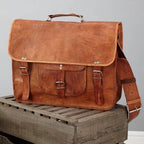 CraftShades  Combo Offer - 15 Inch Handmade Leather Laptop Bag, &amp; Belt