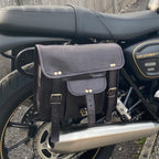 Leather Motorcycle Black Side bags 