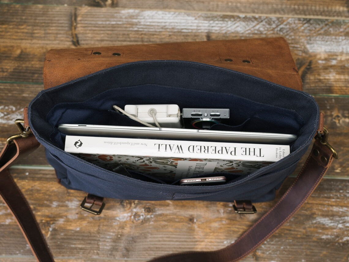 Heritage Waxed Canvas & Leather Laptop Bag