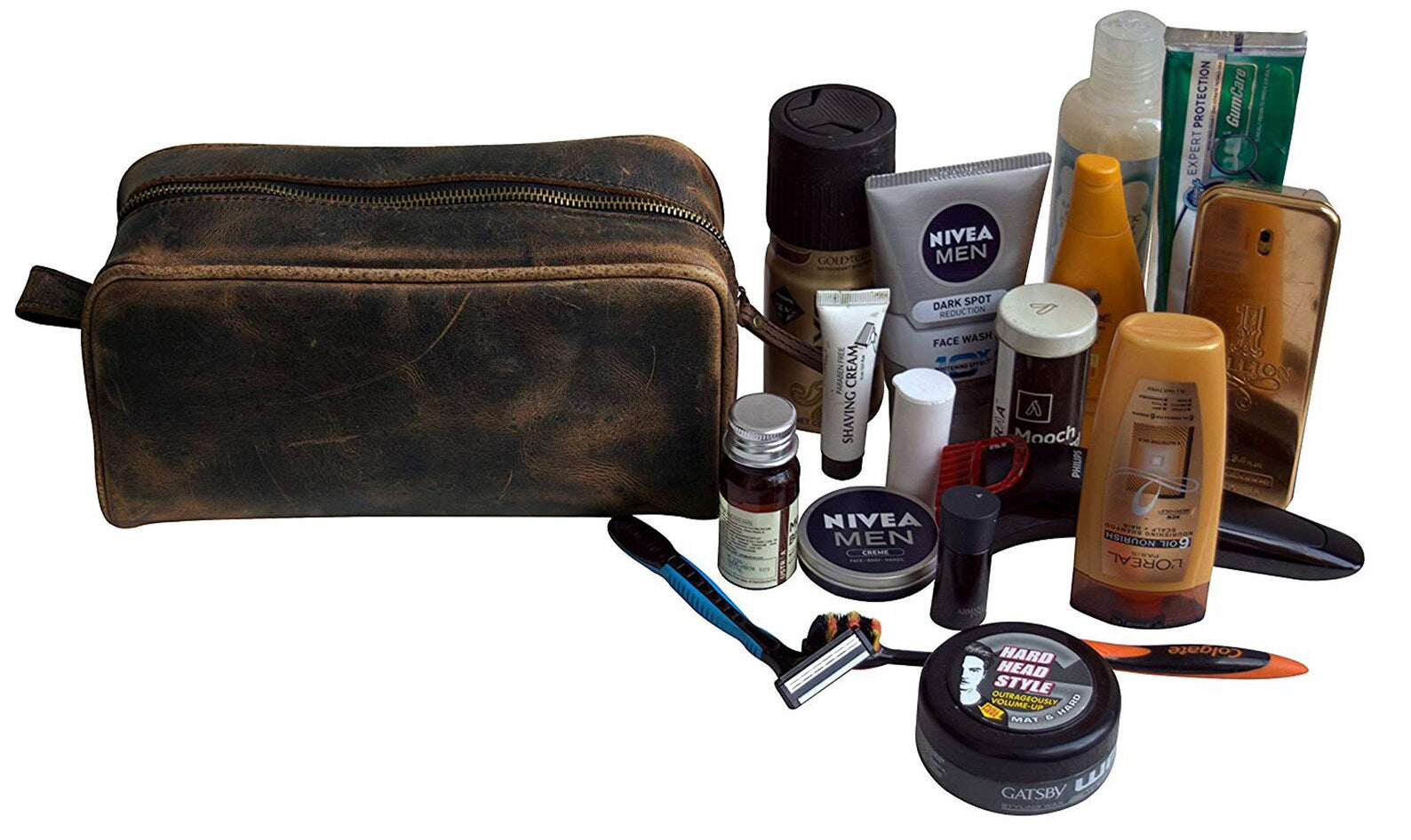 Craftshades Leather Toiletry Bag For Men Women