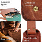 Craftshades – 15 Inch  Handcrafted Goat Leather Laptop Bag | 100% Genuine Leather