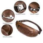 CraftShades Vintage Brown Leather Unisex Fanny Packs Hip Pack Waist Bag