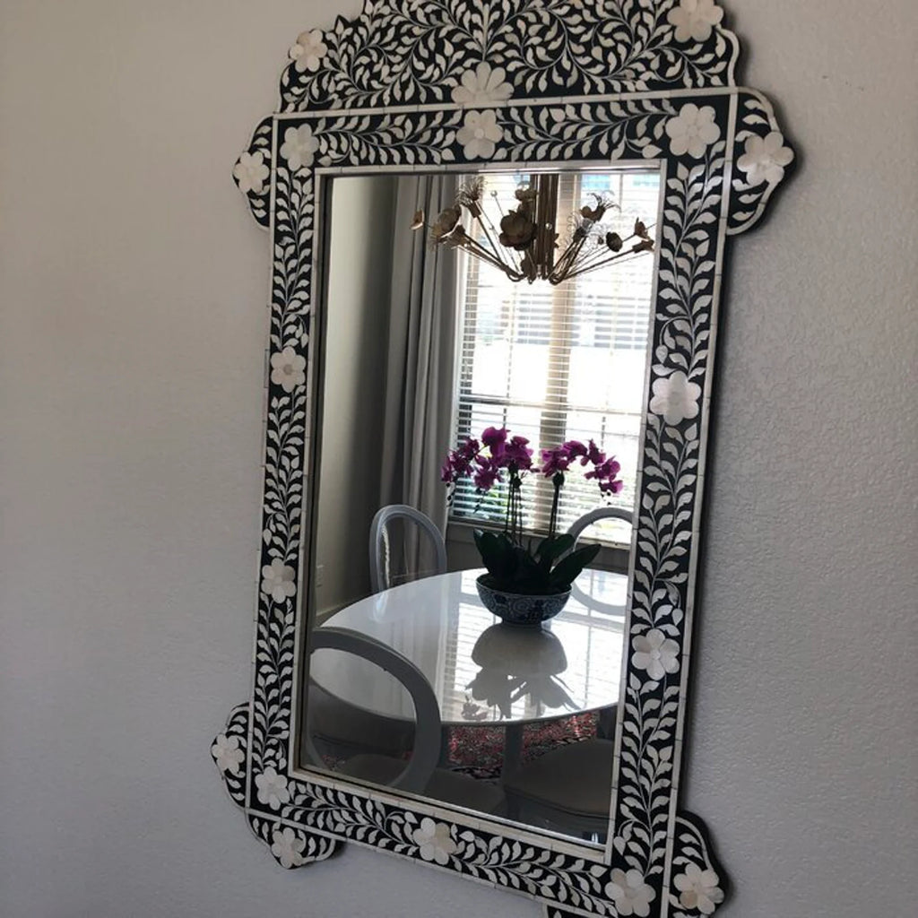 Bone Inlay Vertical Wall Mirror