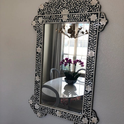 Bone Inlay Vertical Wall Mirror