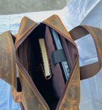 Full Grain Leather Backpack, Vintage Rucksack Laptop Travel Bag