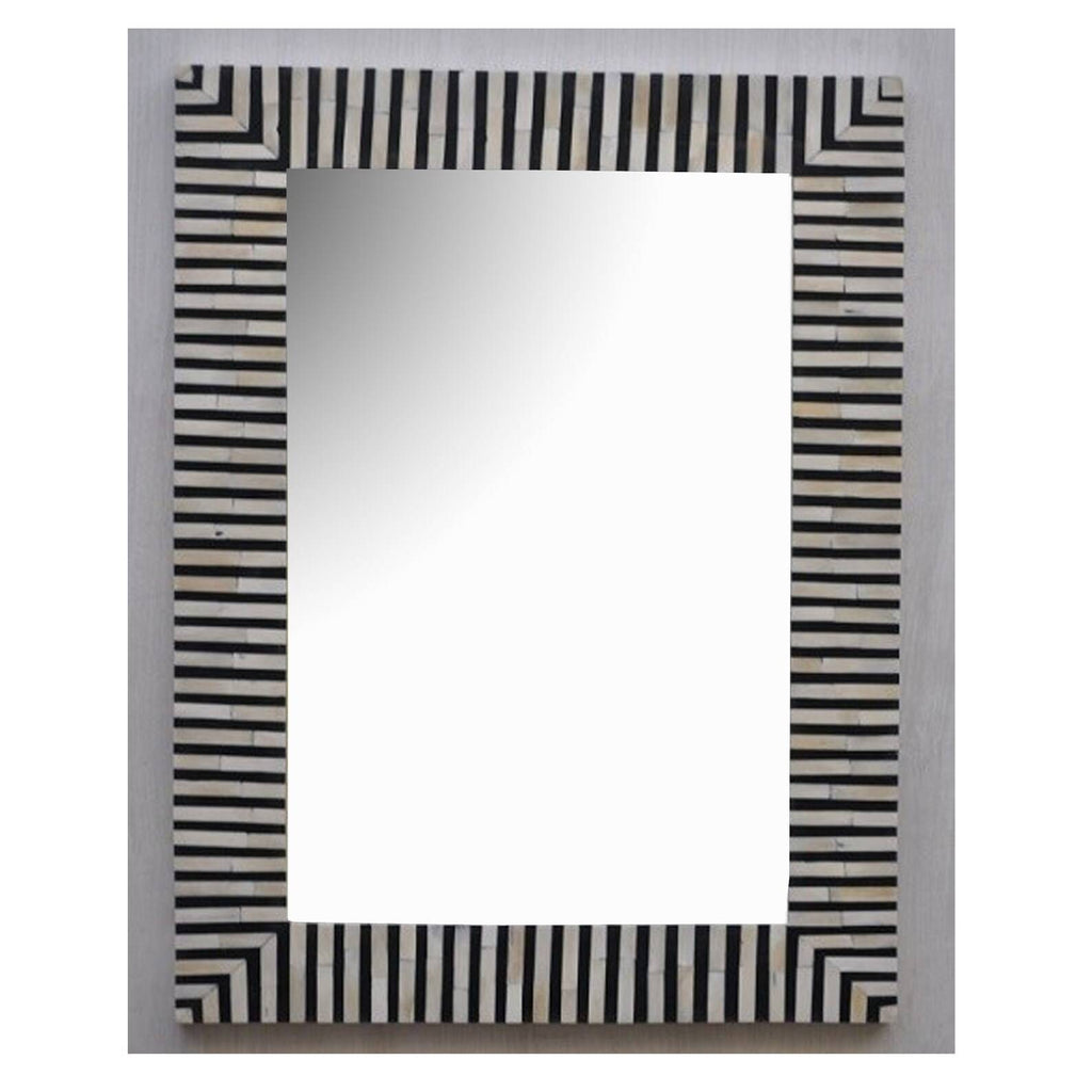 Handmade Bone Inlay Mirror Frame – Floral Motif