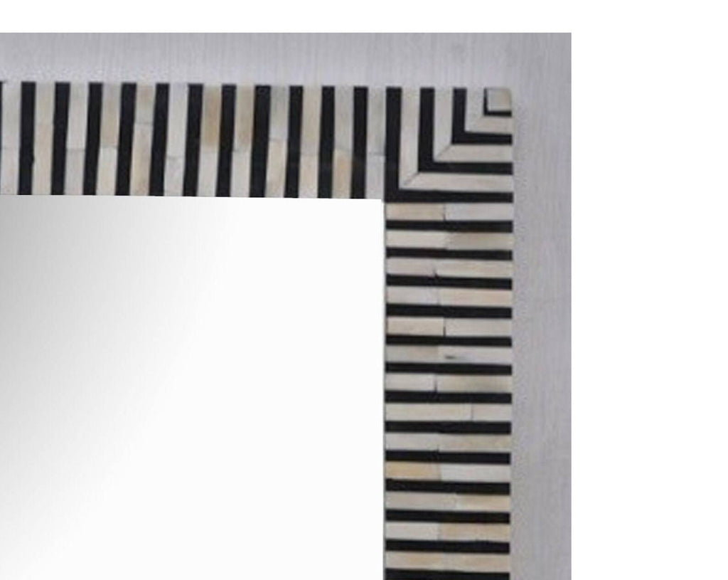 Handmade Bone Inlay Mirror Frame – Floral Motif