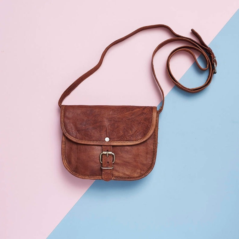 Craftshades – 5*7 Inch Plain Handcrafted Goat Leather Sling Bag | 100% Genuine Leather