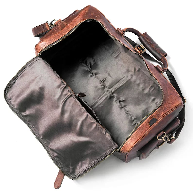 CraftShades Leather Duffle Bag – Elegance and Functionality in One