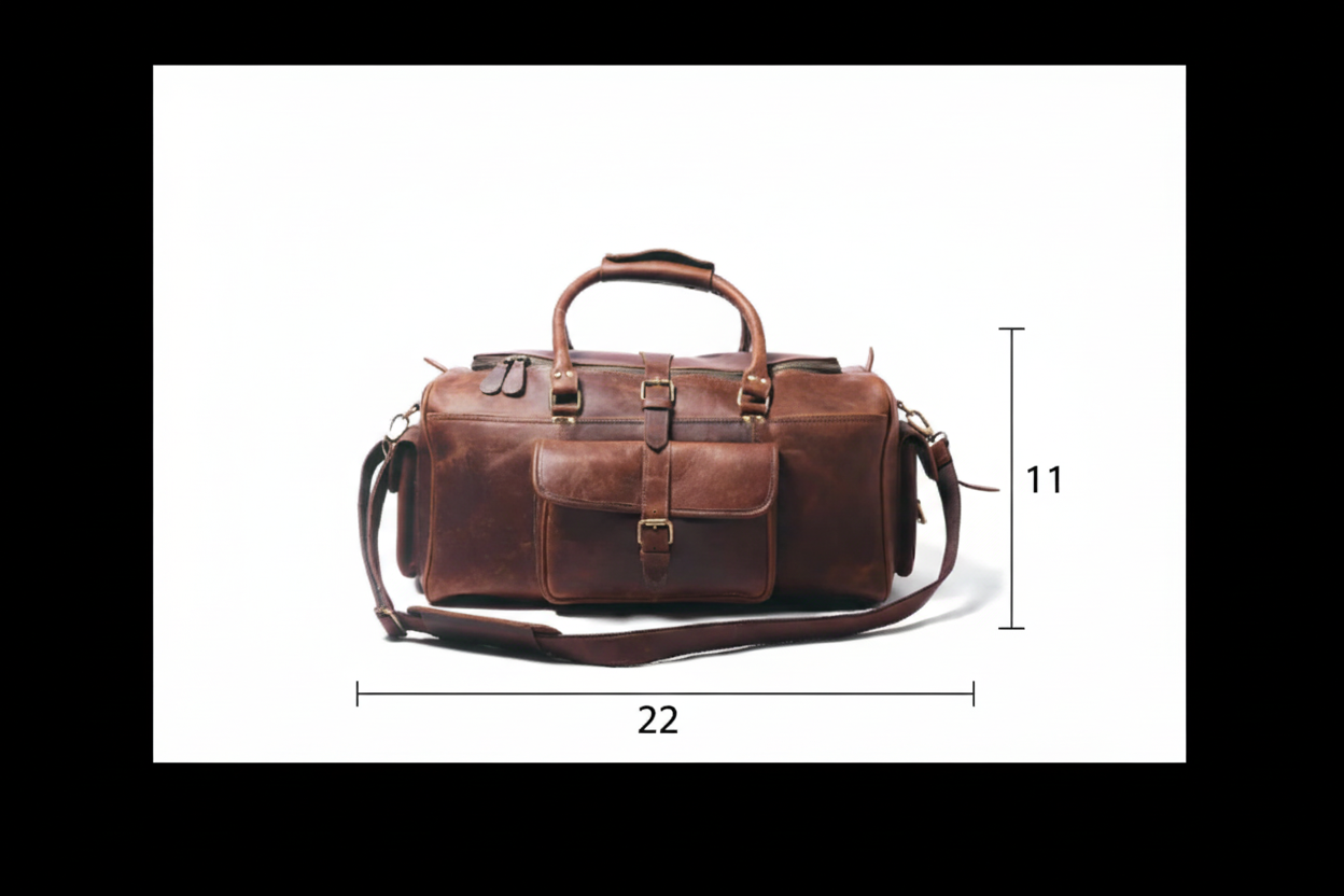 CraftShades Leather Duffle Bag – Elegance and Functionality in One