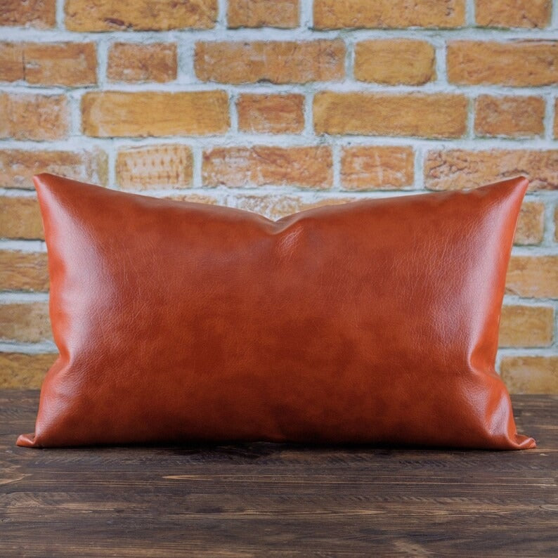 100% Goat Leather Cushion with  cotton sofa cover