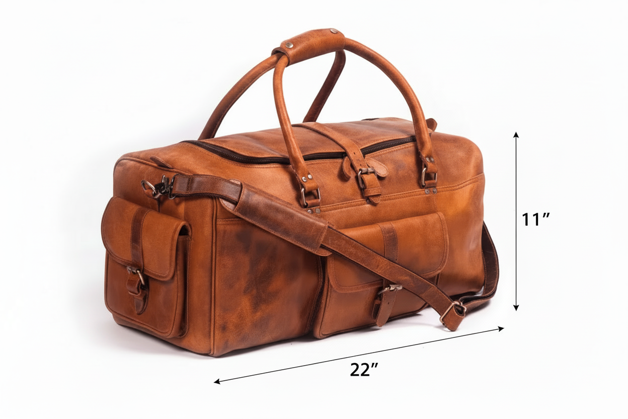 Handcrafted Heritage Leather Duffle Bag
