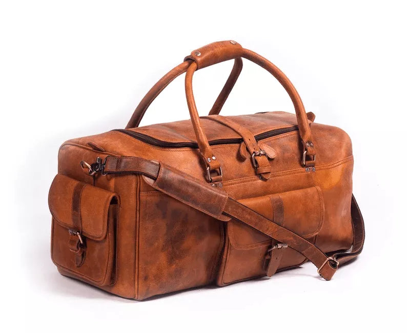 Handcrafted Heritage Leather Duffle Bag