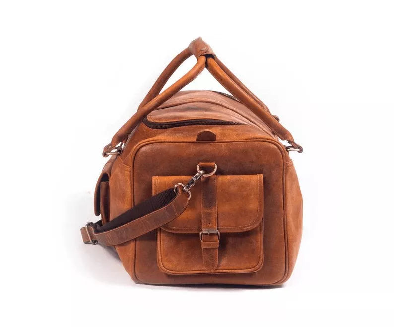 Handcrafted Heritage Leather Duffle Bag