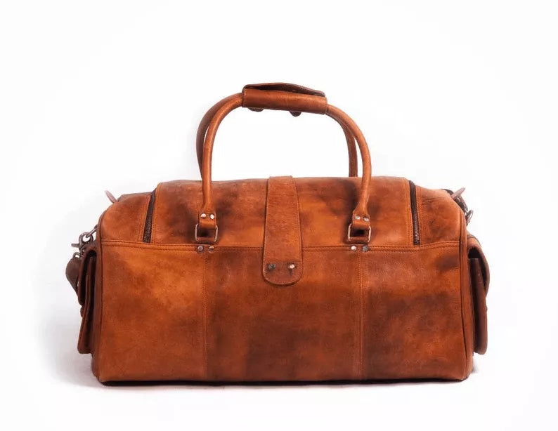 Handcrafted Heritage Leather Duffle Bag
