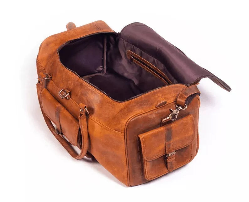 Handcrafted Heritage Leather Duffle Bag