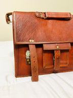 Craftshades – 13 Inch Classic Handcrafted Goat Leather Laptop Bag | 100% Genuine Leather