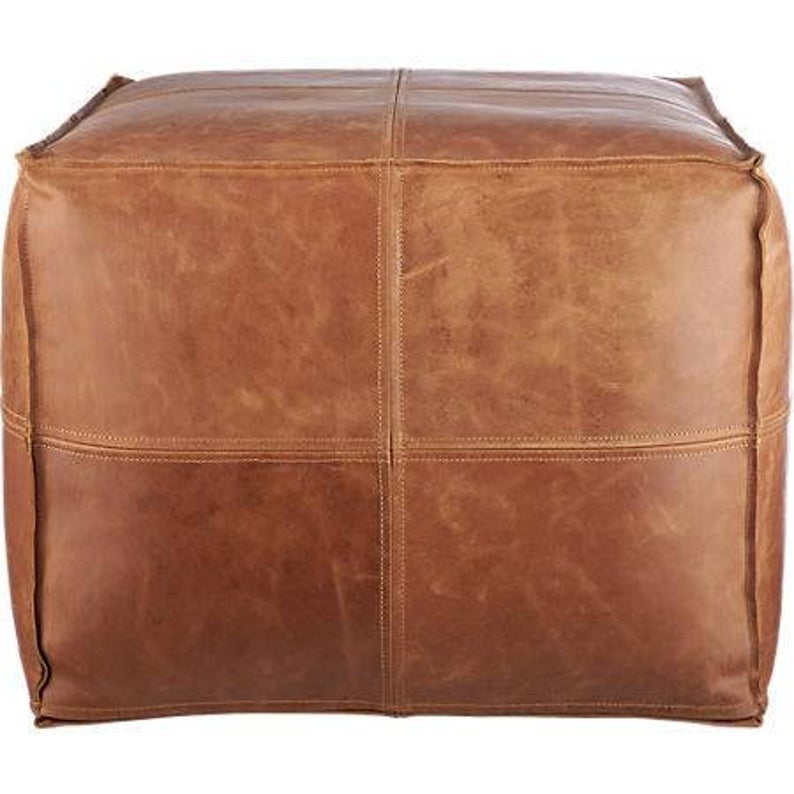 Leather Pouf
