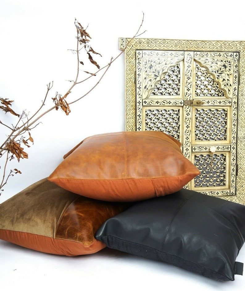 100% buffalo Leather sofa  Cushion cover