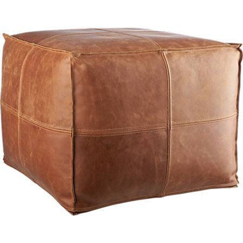 Leather Pouf