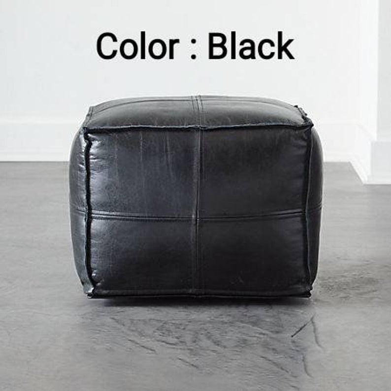 Leather Pouf
