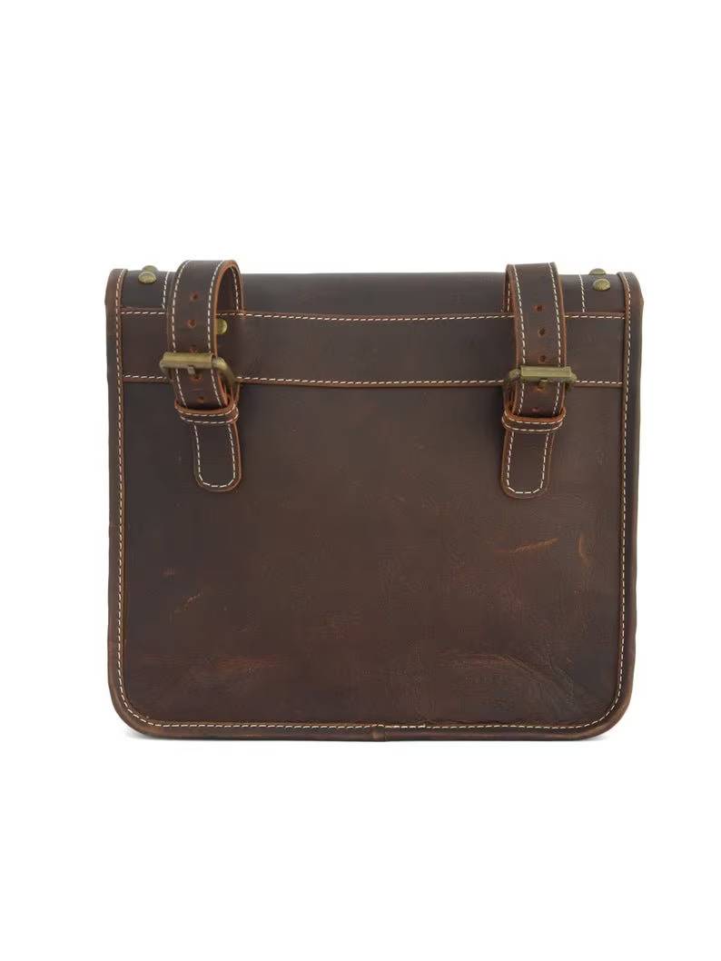 CraftShades Leather Bike Bag saddle bag bags panniers bag Saddlebags Side Leather Motorcycle Side Panniers Bag brown color (Copy)