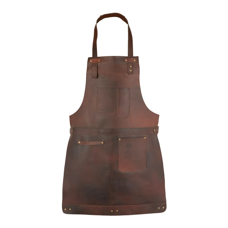 CraftShades Dark Brown Full Grain Leather Apron Butcher Apron -Cook Apron -BBQ Apron -Cooking Apron - Blacksmith Apron - Barber Apron - Woodwork Apron