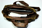 Craftshades Vintage Handmade Leather Messenger Bag for Laptop Briefcase Best Computer Satchel School Distressed Bag 18 inches (Brown)