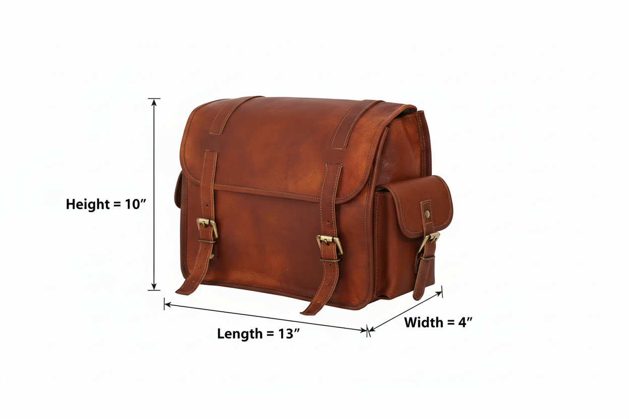 CraftShades Classic Leather Motorcycle Saddlebag