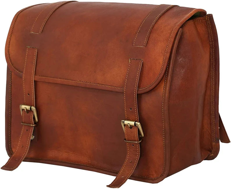 CraftShades Classic Leather Motorcycle Saddlebag