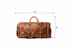 CraftShades - 22” Leather Duffle with Separate Shoe Compartment