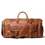 CraftShades - 22” Leather Duffle with Separate Shoe Compartment