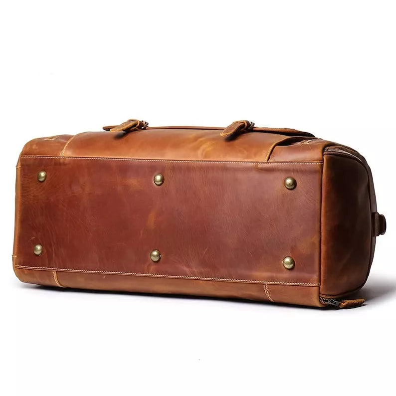 CraftShades - 22” Leather Duffle with Separate Shoe Compartment