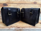 Leather Motorcycle Black Side bags 