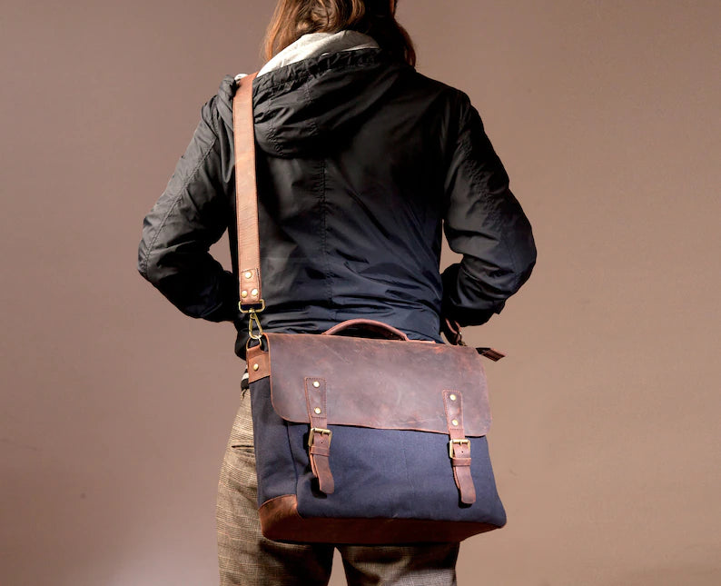 Heritage Waxed Canvas & Leather Laptop Bag